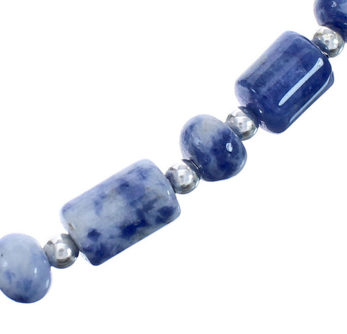 Southwest Dumortierite Authentic Sterling Silver Bead Necklace BX119848